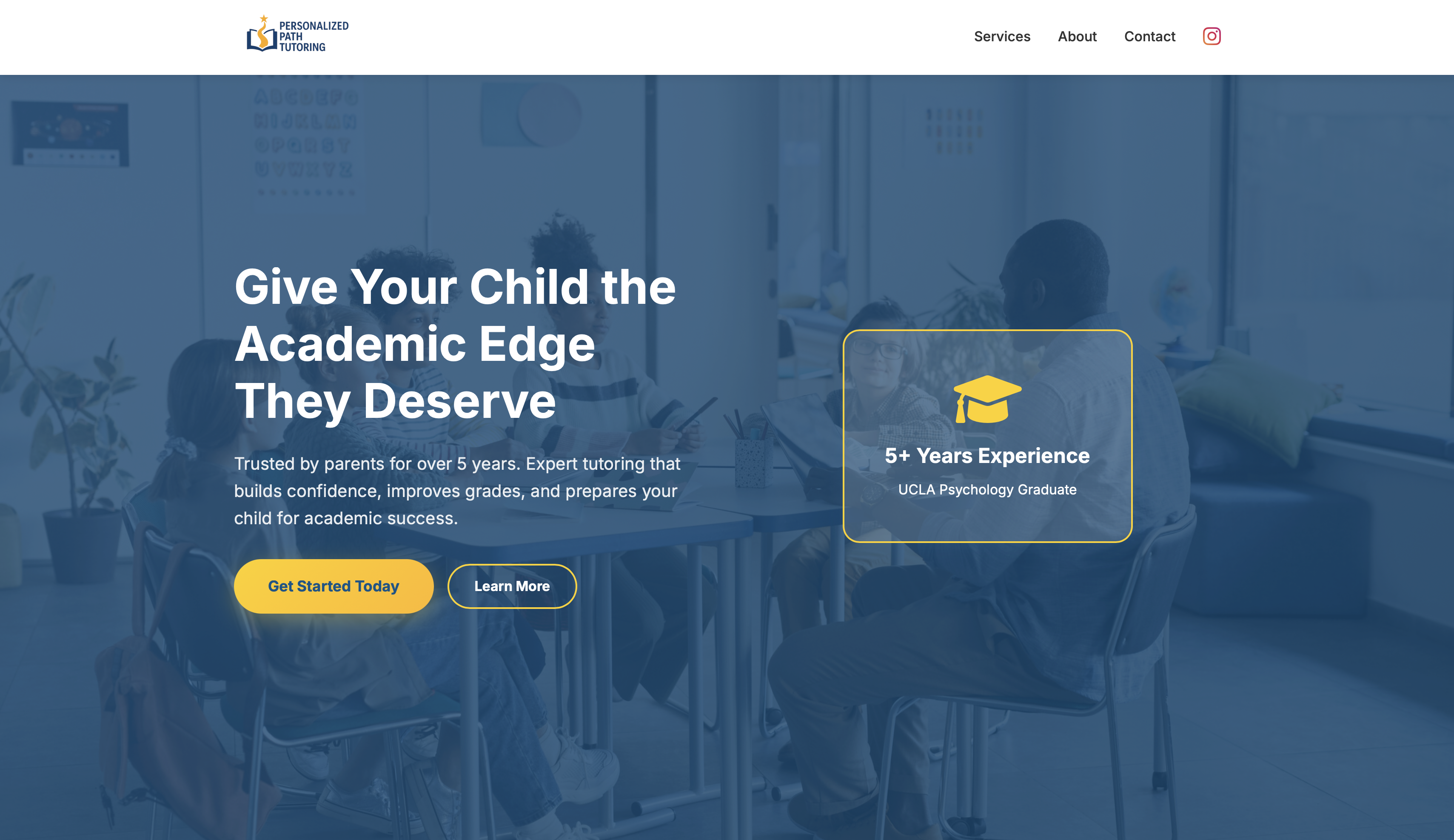 Personalized Path Tutoring - Educational Website Design by TA² - Custom Tutoring Website for Middle and High School Students