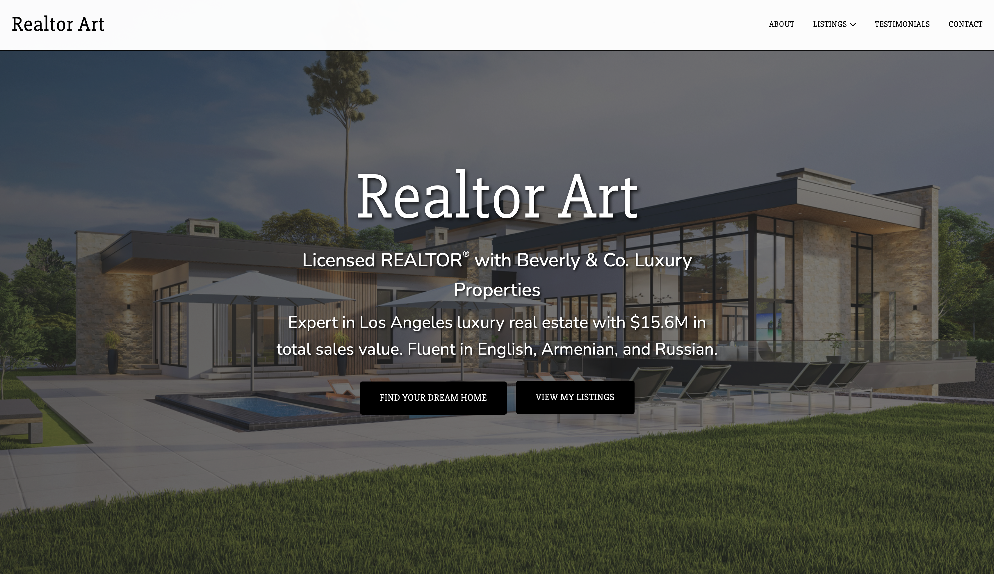 Realtor Art - Real Estate Website Design by TA² - Luxury Real Estate Website for Artur Israyelyan REALTOR®